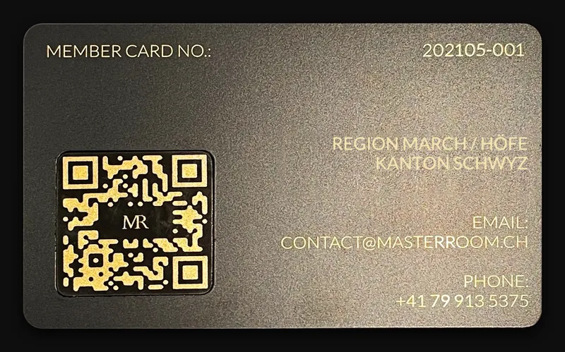 The Masterroom Member Card – back with QR code
