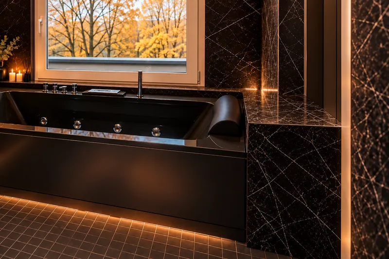 Master bathroom: whirlpool bath by candlelight (visualisation)