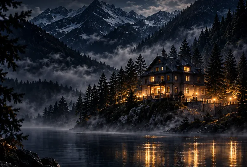 Masterroom 3.0 – Villa am See bei Nacht